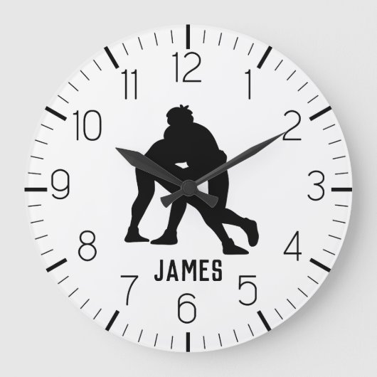 PERSONALISIERTER Wrestling Große Wanduhr (Vorderseite)