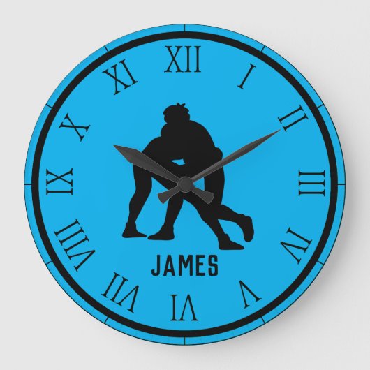 PERSONALISIERTER Wrestling Große Wanduhr (Vorderseite)