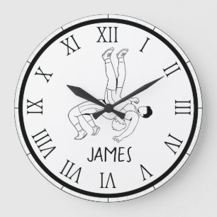 PERSONALISIERTER Wrestling Große Wanduhr