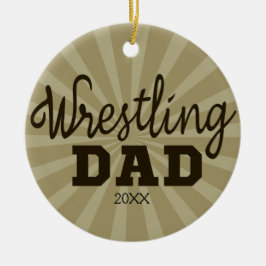 Personalisierter Wrestling Vater Weihnachtsfeier Keramik Ornament