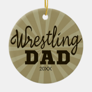 Personalisierter Wrestling Vater Weihnachtsfeier Keramik Ornament