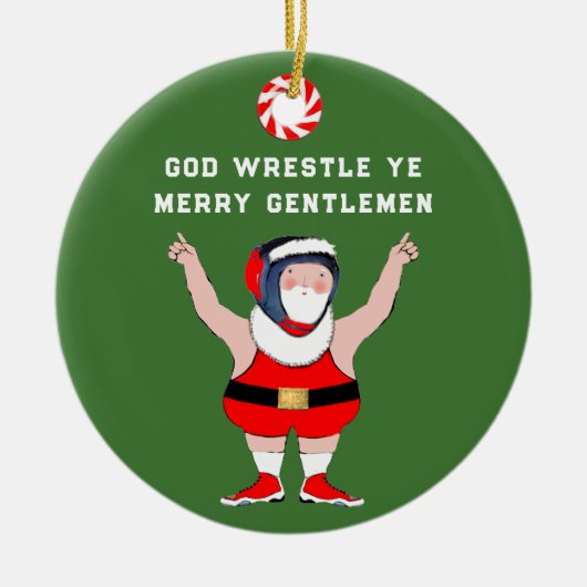 Personalisierter Wrestling Wrestler Keramik Ornament (Vorne)