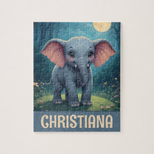 Personalisierter wunderlicher Baby-Elefant Puzzle