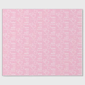 Personalisierter Wunsch Niedlich, Fun Pink Hearts Geschenkpapier (Flach)
