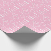 Personalisierter Wunsch Niedlich, Fun Pink Hearts Geschenkpapier (Ecke)