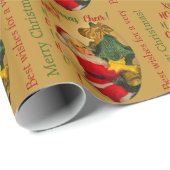 Personalisierter Wunsch, Weihnachtsbaum Geschenkpapier (Rolleneckpunkt)