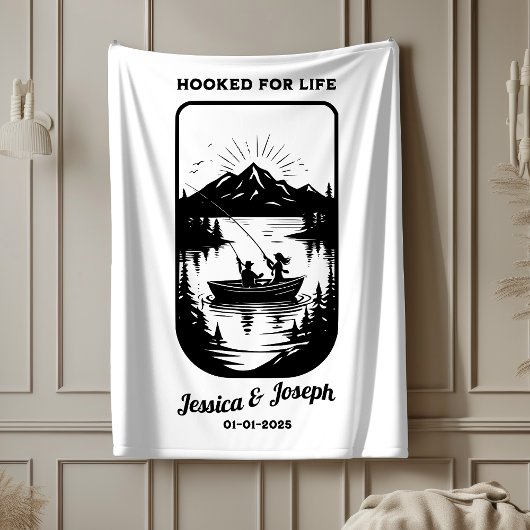 Personalisierter Wurf, Hochzeitsdecke, Fisch Sherpadecke