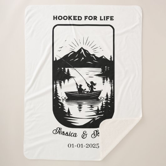 Personalisierter Wurf, Hochzeitsdecke, Fisch Sherpadecke (Vorderseite)