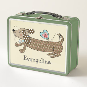 Personalisierter Wursthund Dachshund Metall Brotdose