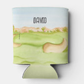 Personalisierter Wüstengolfplatz Wasserfarbe Dosenkühler (Rückseite)