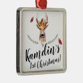 Personalisierter XMAS Ornament boho Hirsch Buck He (Rechts)