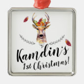 Personalisierter XMAS Ornament boho Hirsch Buck He (Vorne)