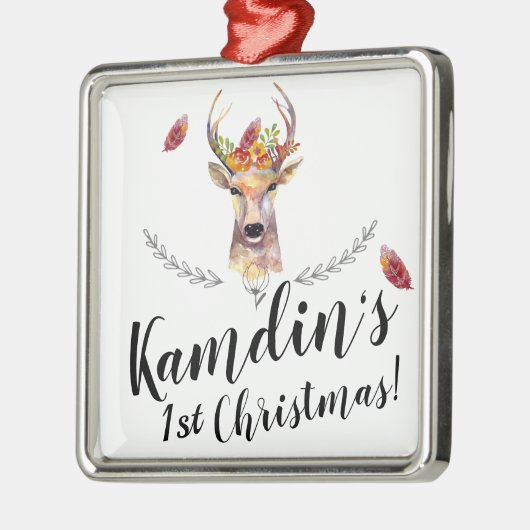 Personalisierter XMAS Ornament boho Hirsch Buck He (Links)