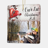 Personalisierter XMAS-Ornament-Land-Holzschlüssel Keramikornament (Links)