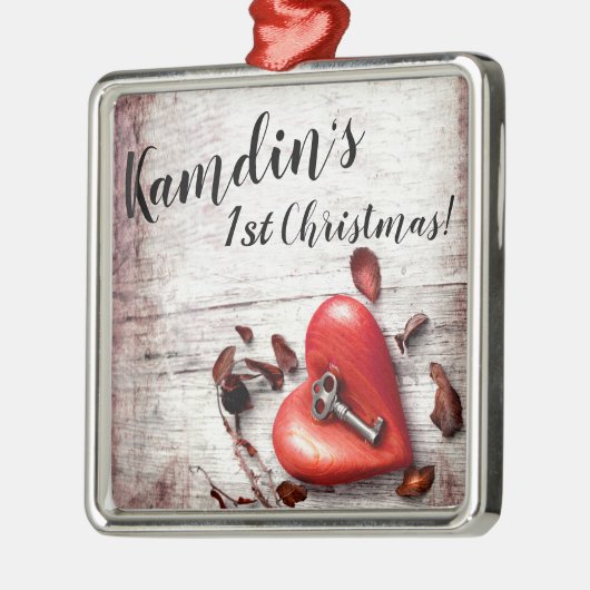 Personalisierter XMAS-Ornament-Land-Holzschlüssel Ornament Aus Metall (Links)