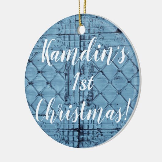Personalisierter XMAS Ornament Rustikale Zinnwand (Links)