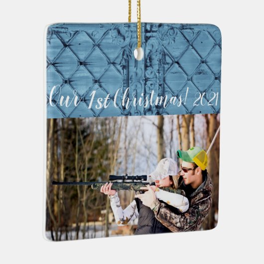 Personalisierter XMAS Ornament Rustikale Zinnwand (Rechts)