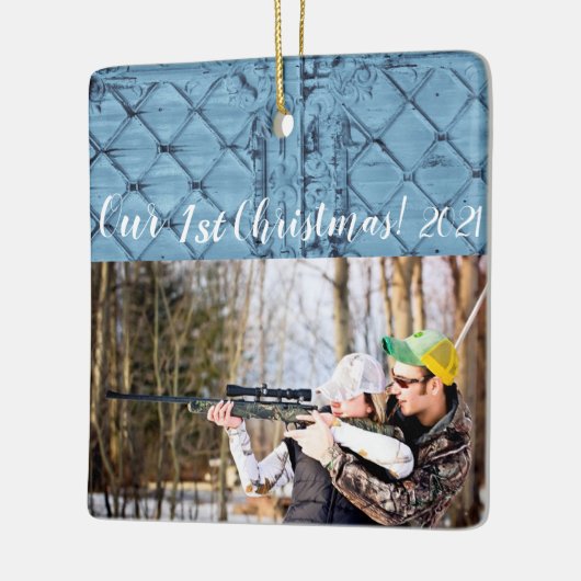 Personalisierter XMAS Ornament Rustikale Zinnwand (Links)