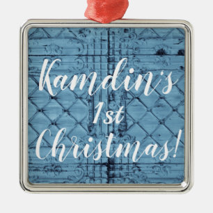 Personalisierter XMAS Ornament Rustikale Zinnwand