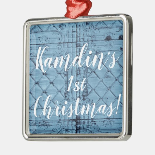 Personalisierter XMAS Ornament Rustikale Zinnwand (Links)