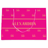 Personalisierter XOXO - Hot-Pink-Valentinstag Große Geschenktüte (Vorderseite)