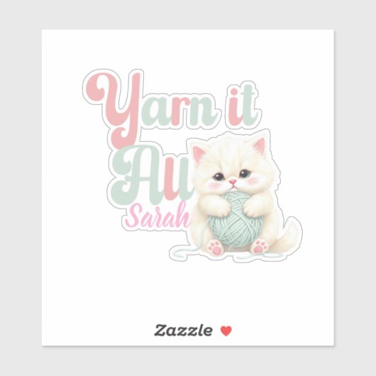 Personalisierter Yarn it All Aufkleber (Blatt)