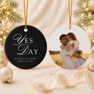 Personalisierter Yes Day Foto-Weihnachtsschmuck Keramik Ornament