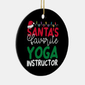Personalisierter Yoga-Lehrer des Weihnachtsmanns Keramik Ornament (Rechts)