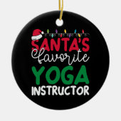 Personalisierter Yoga-Lehrer des Weihnachtsmanns Keramik Ornament (Vorne)