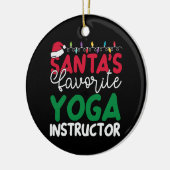 Personalisierter Yoga-Lehrer des Weihnachtsmanns Keramik Ornament (Links)