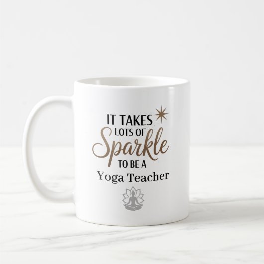 Personalisierter Yoga-Lehrer Sparkle Kaffeetasse (Links)