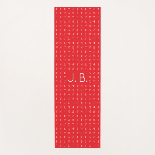 Personalisierter Yogamattel mit Monogramm und Rune Yogamatte (Vorderseite)