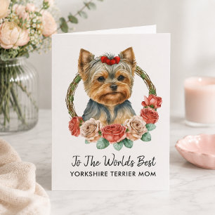 Personalisierter Yorkshire Terrier Mutter Mutterta Feiertagskarte