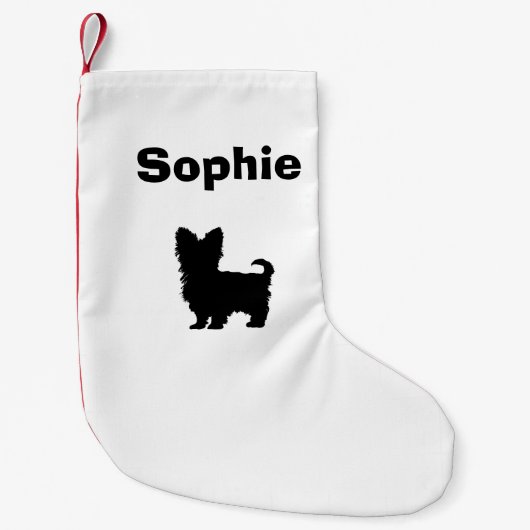 Personalisierter Yorkshire-Terrier-Strumpf Kleiner Weihnachtsstrumpf (Vorderseite)