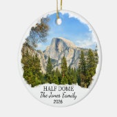 Personalisierter Yosemite Half Dome, Maßgeschneide Keramik Ornament (Links)