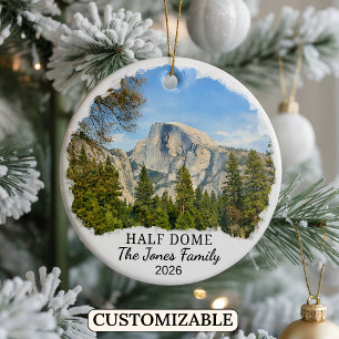 Personalisierter Yosemite Half Dome, Maßgeschneide Keramik Ornament