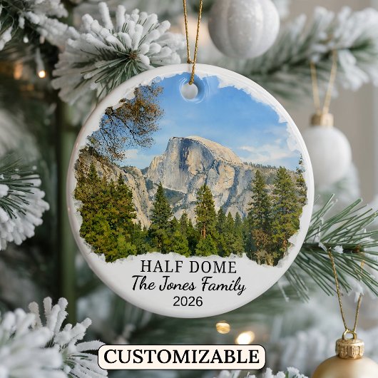 Personalisierter Yosemite Half Dome, Maßgeschneide Keramik Ornament