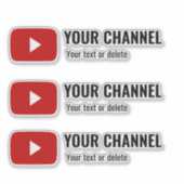 Personalisierter Youtube-Kanalname Aufkleber (Vorderseite)