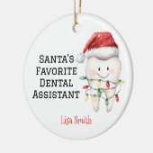 Personalisierter Zahnarzt des Weihnachtsmeisters Keramik Ornament (Links)