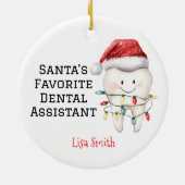 Personalisierter Zahnarzt des Weihnachtsmeisters Keramik Ornament (Hinten)