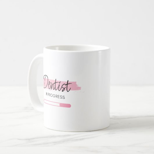 Personalisierter Zahnarzt in Progress-Pink-Pinsels Kaffeetasse (Vorderseite Links)