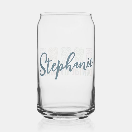 Personalisierter Zahnarzt Leopard Dosenglas (Rückseite)