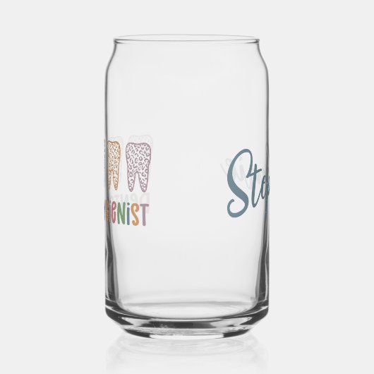 Personalisierter Zahnarzt Leopard Dosenglas (Links)