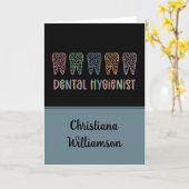 Personalisierter Zahnarzt Leopard Karte (Gelbe Blume)