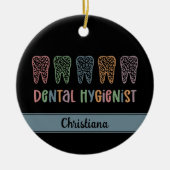 Personalisierter Zahnarzt Leopard Keramik Ornament (Vorne)
