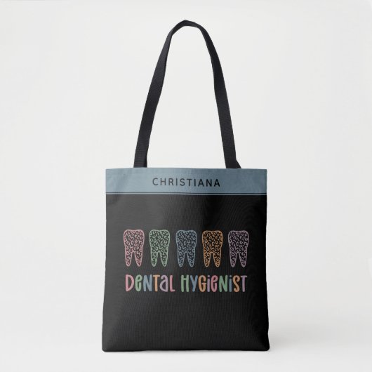 Personalisierter Zahnarzt Leopard Tasche (Vorderseite)
