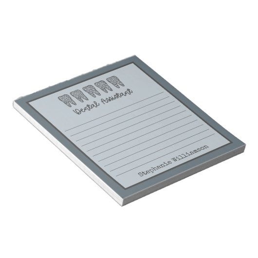 Personalisierter Zahnarztassistent | Assistenzarzt Notizblock (angewinkelt)