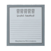 Personalisierter Zahnarztassistent | Assistenzarzt Notizblock (Vorderseite)