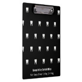 Personalisierter Zahnarztbüro Schwarz-weiß Tooth Klemmbrett (Rechts)