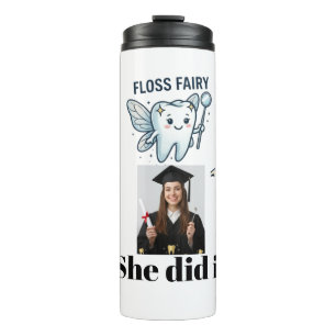 Personalisierter Zahnarzthelferin-Abschluss-Floss Thermosbecher